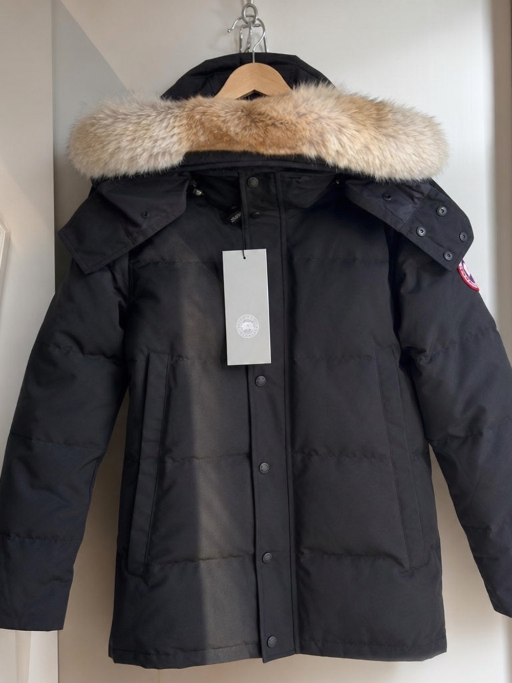 Canada Goose Black Down Puffer Parka with Fur Hood
